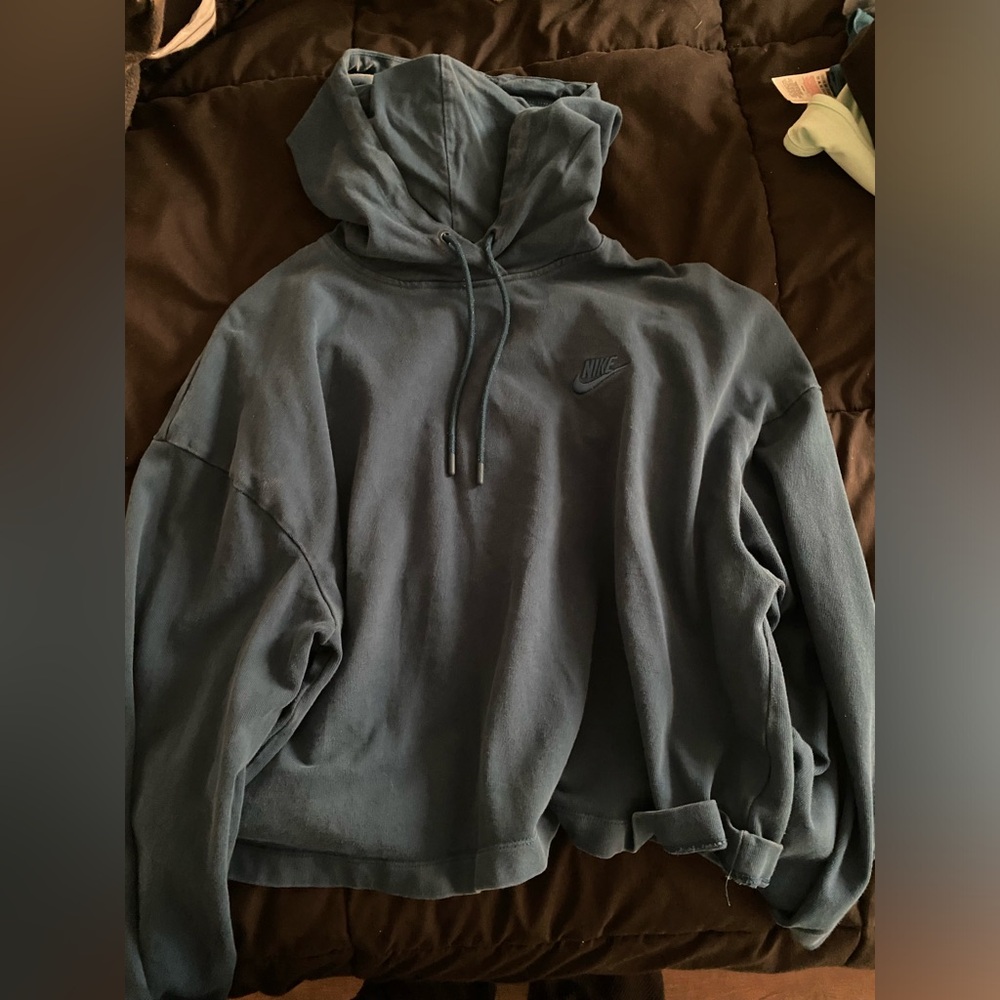 Navy Nike crop hoodie